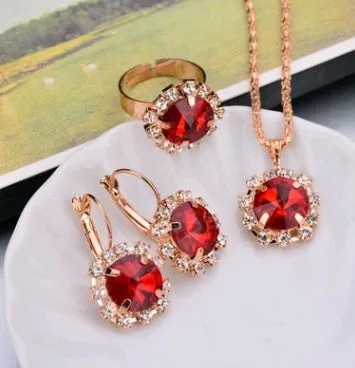 Diamond Necklace Earring  Ring Bridal Jewelry Set