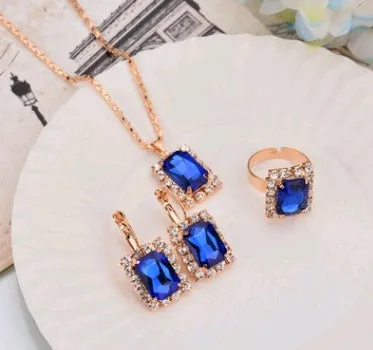 Diamond Necklace Earring  Ring Bridal Jewelry Set