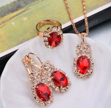 Diamond Necklace Earring  Ring Bridal Jewelry Set
