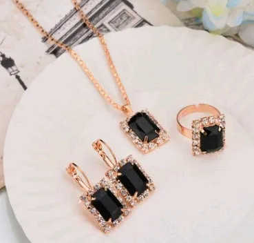Diamond Necklace Earring  Ring Bridal Jewelry Set