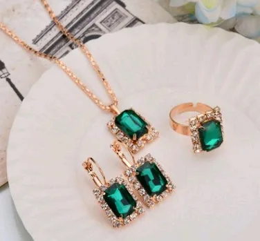 Diamond Necklace Earring  Ring Bridal Jewelry Set