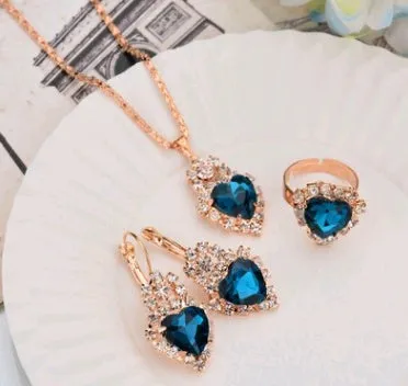 Diamond Necklace Earring  Ring Bridal Jewelry Set
