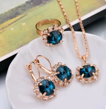 Diamond Necklace Earring  Ring Bridal Jewelry Set