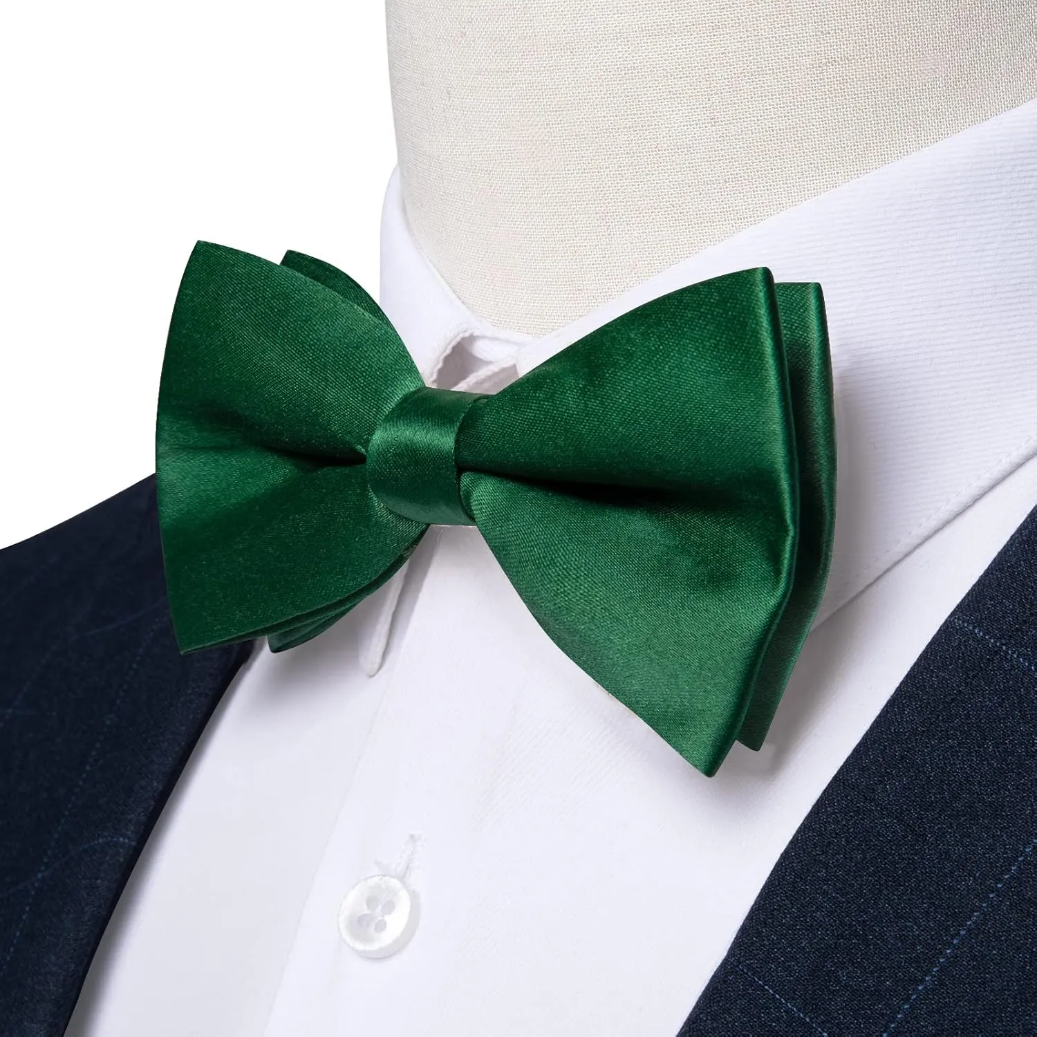 DiBanGu Mens Satin Pre-tied Bowtie Shiny Solid Bow Tie and Pocket Square Cufflinks Lapel Pin Set for Tuxedo Wedding Party