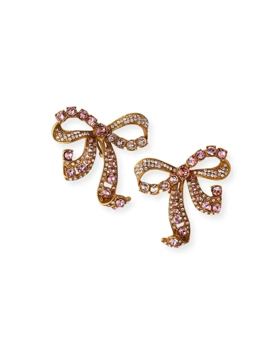 Dolce & Gabbana Crystal Bow Clip-on Earrings