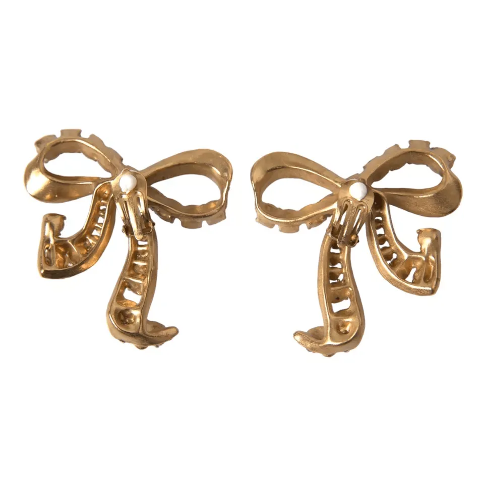 Dolce & Gabbana Crystal Bow Clip-on Earrings