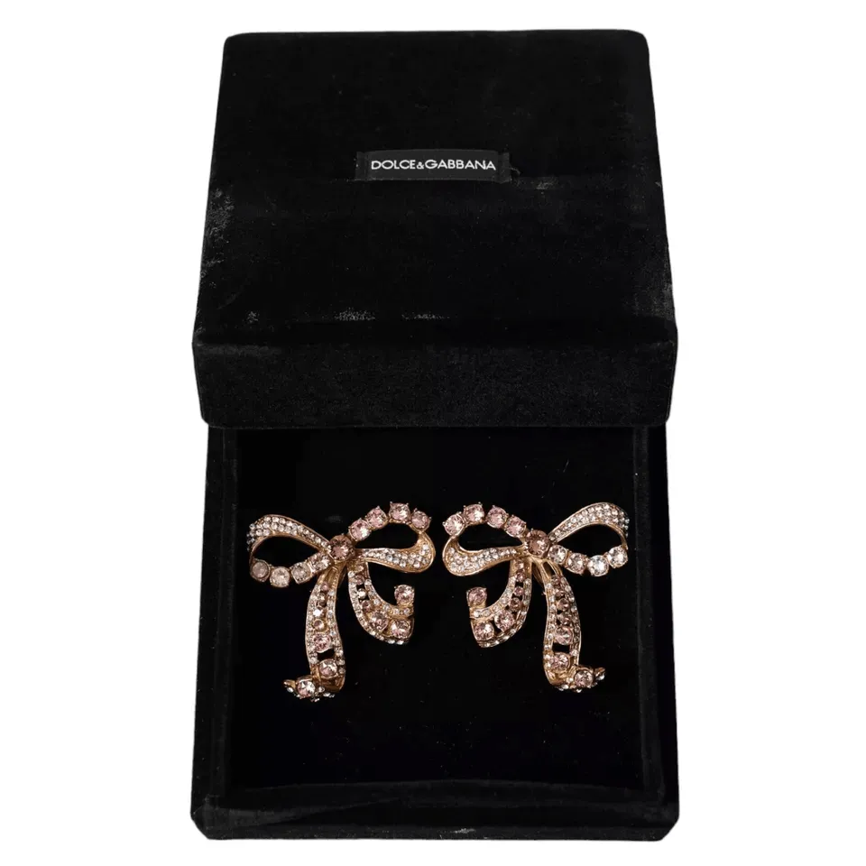 Dolce & Gabbana Crystal Bow Clip-on Earrings