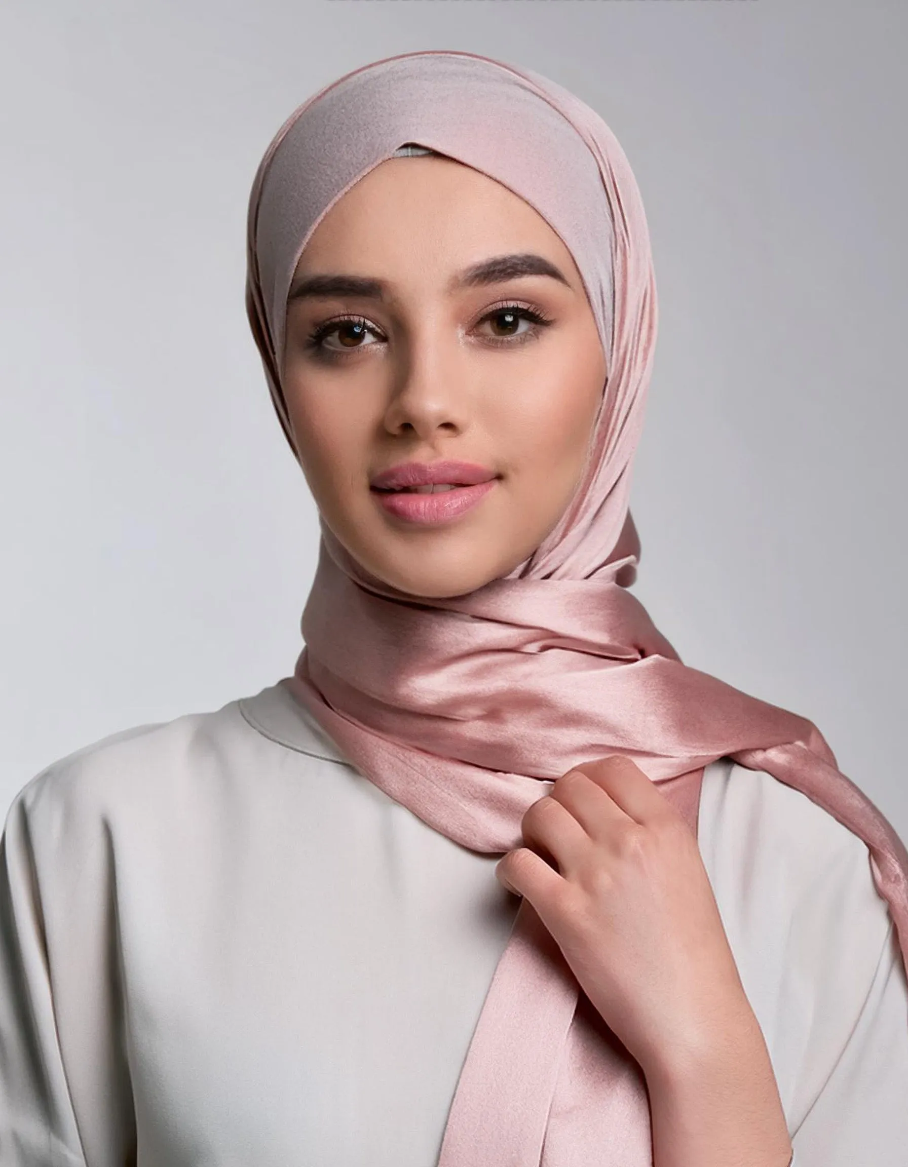 Dusty Pink Satin Hijab