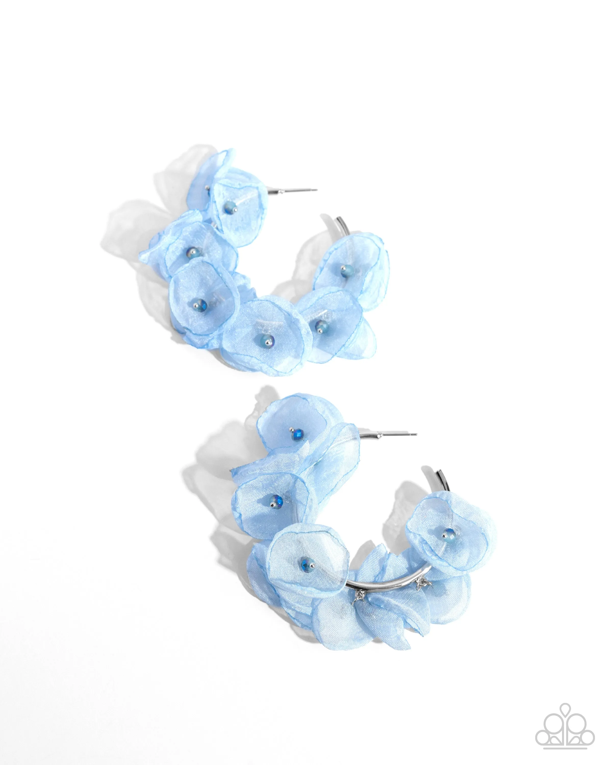 Earrings Petaled Pageant - Blue E389