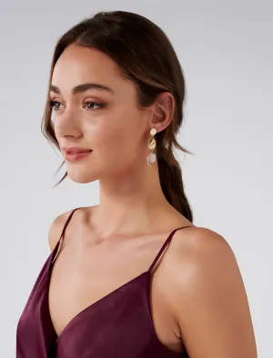 Eliza Disc And Bead Drop Earrings