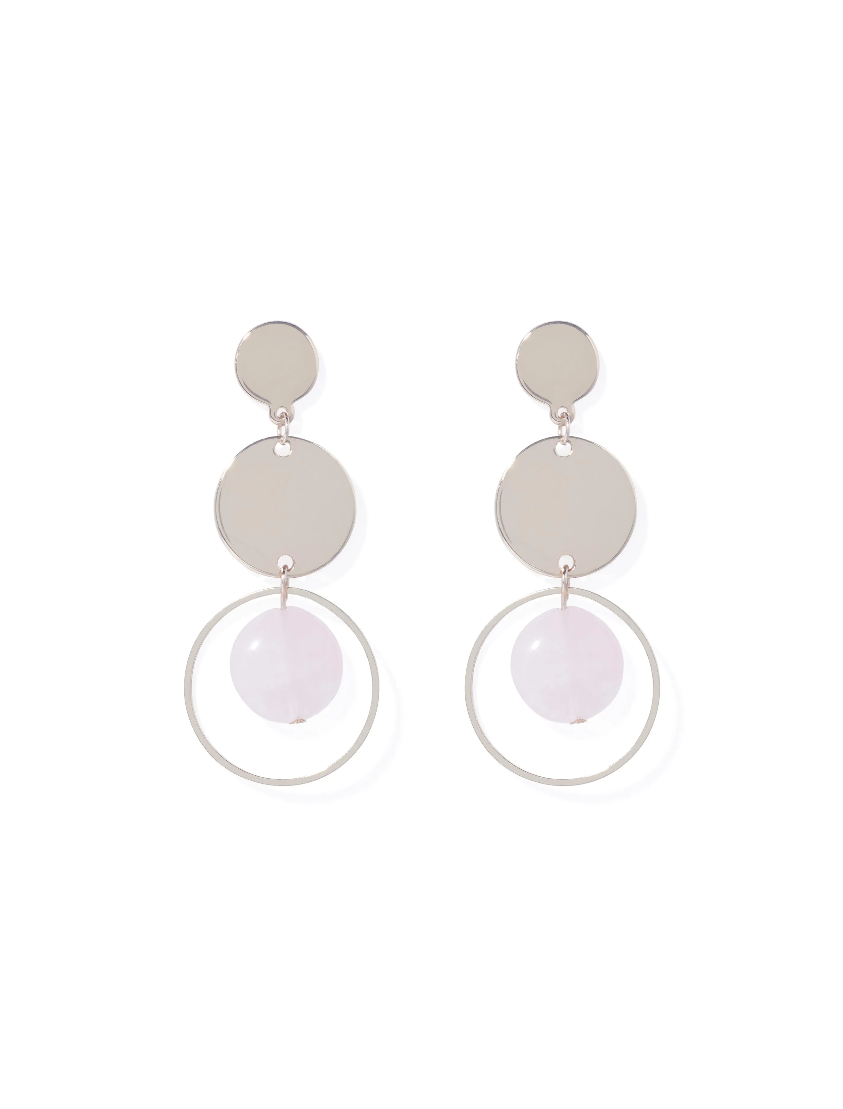 Eliza Disc And Bead Drop Earrings