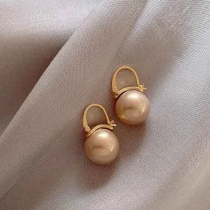Fashion Simple Big Pearl Ball Earrings Charm Jewelry XYS0318
