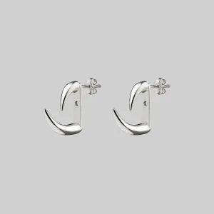 FAWN 2. Two Claw Talon Earrings - Silver