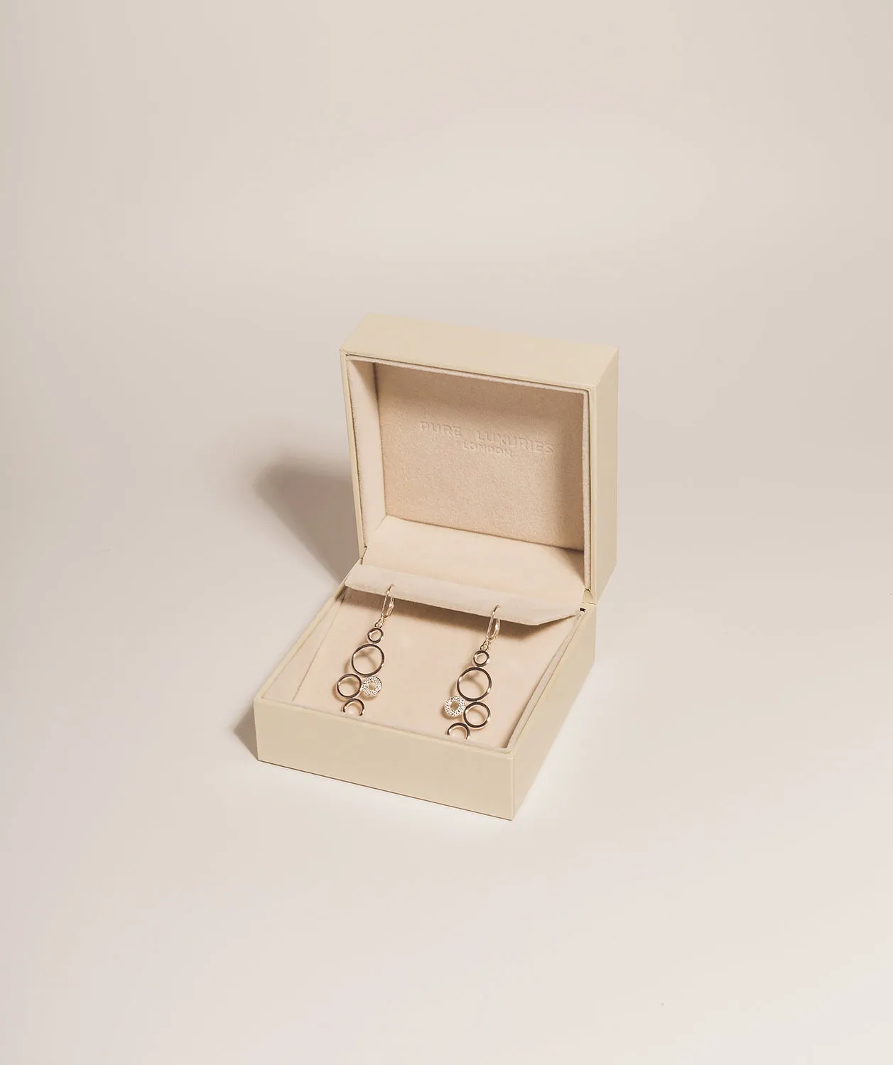 Gift Packaged 'Eshe' 925 Silver Hoop Drop Earrings