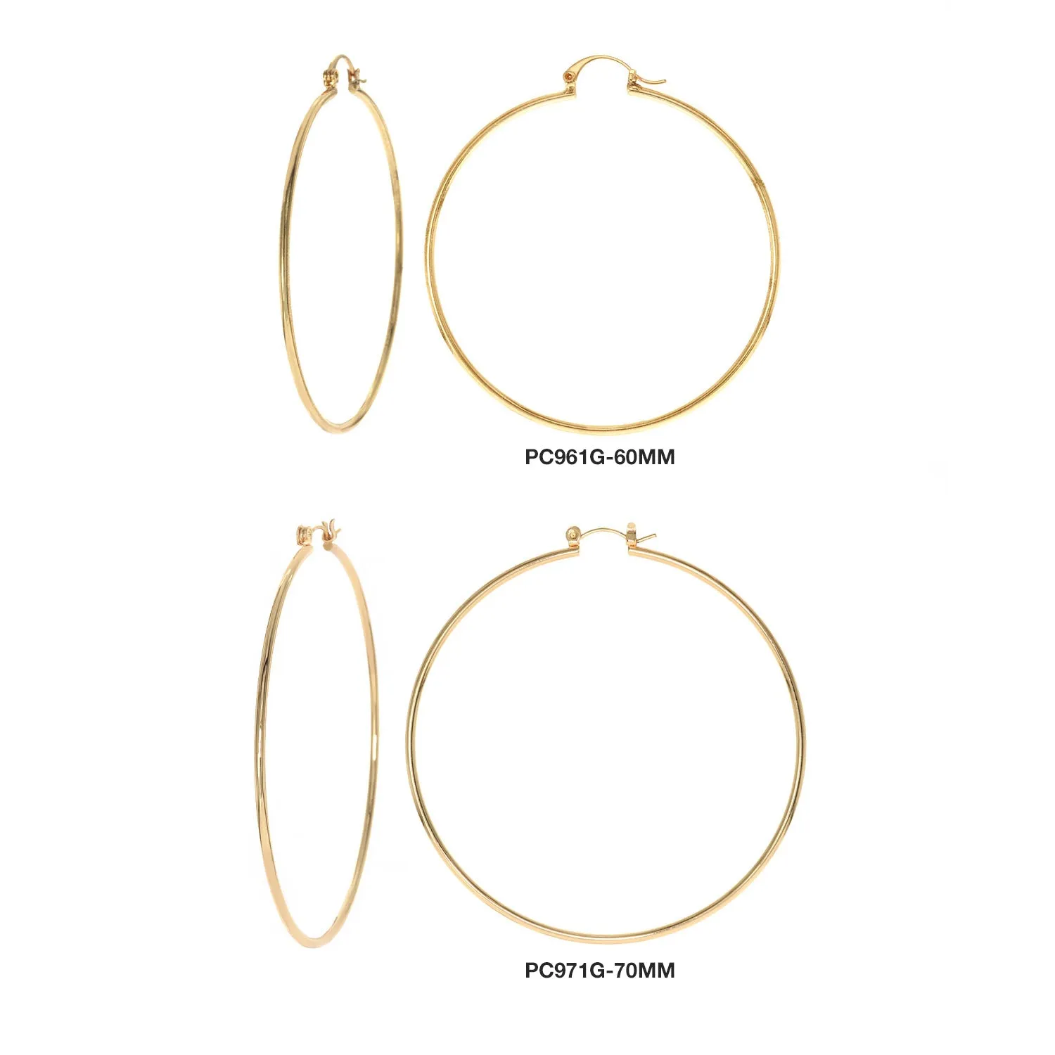 GNS Pincatch Plain Round Earring Gold