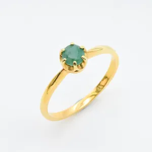Gold Emerald Ring - Emerald Promise Ring, Dainty Emerald Ring