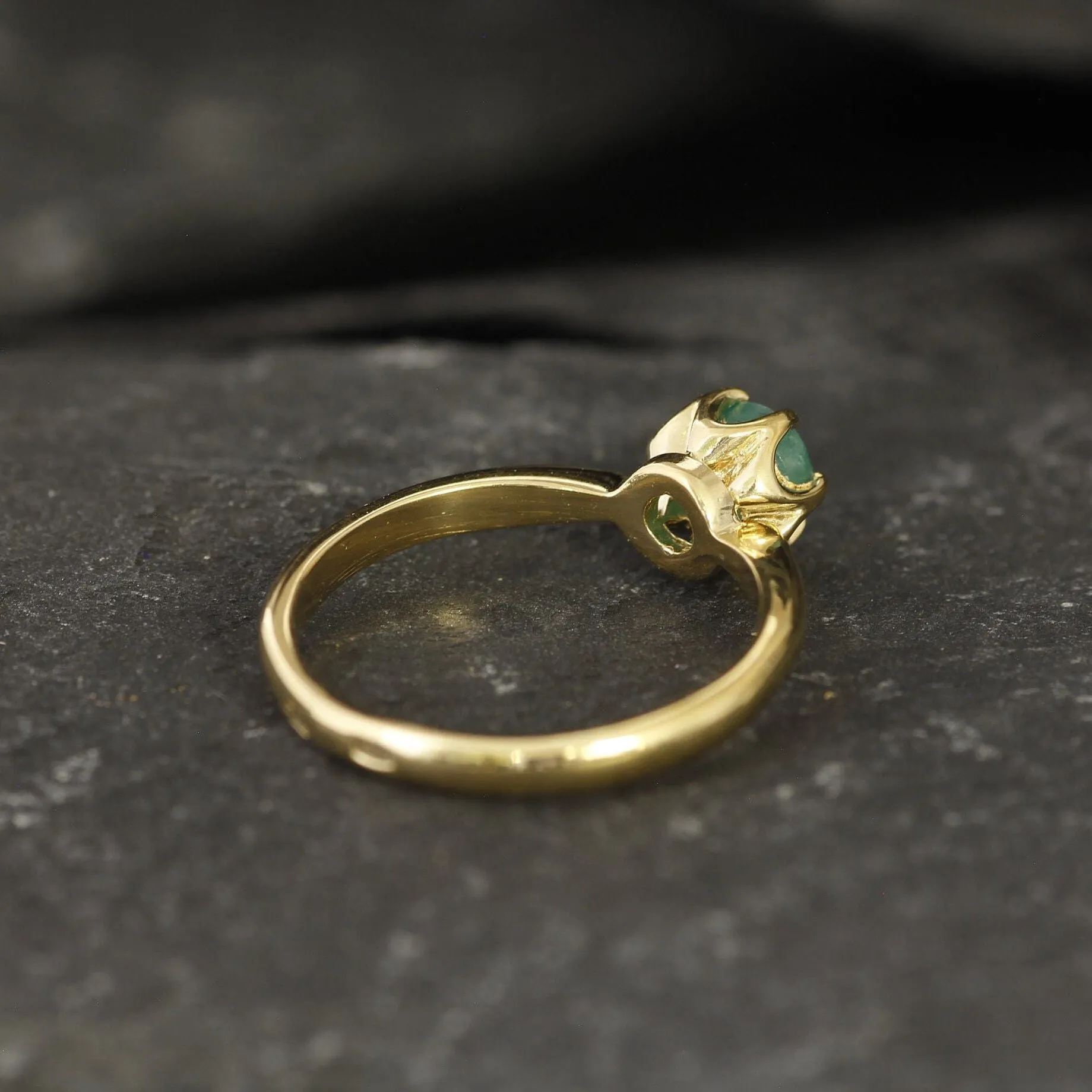 Gold Emerald Ring - Emerald Promise Ring, Dainty Emerald Ring