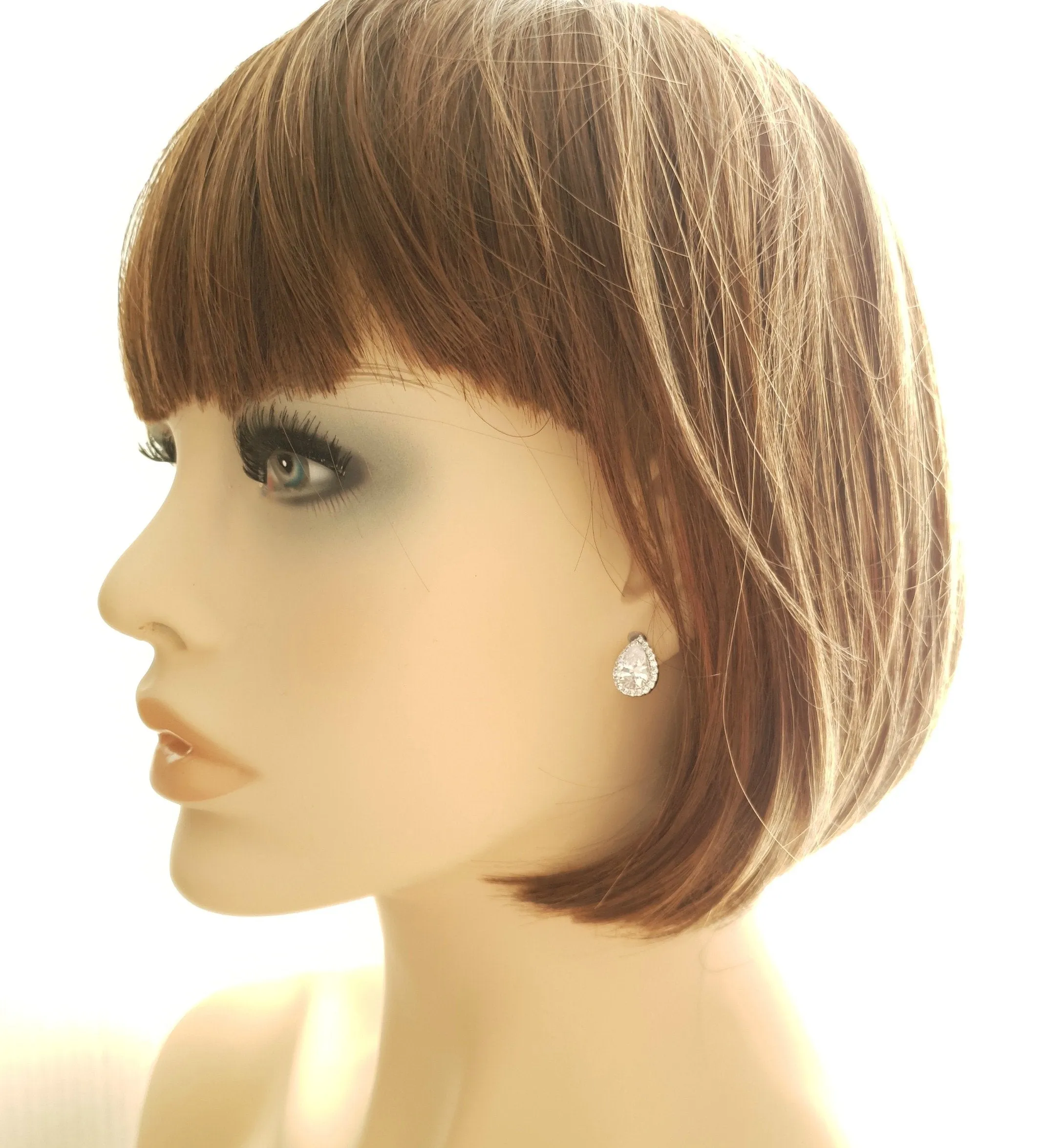 Gold Teardrop Stud Earrings- Emma