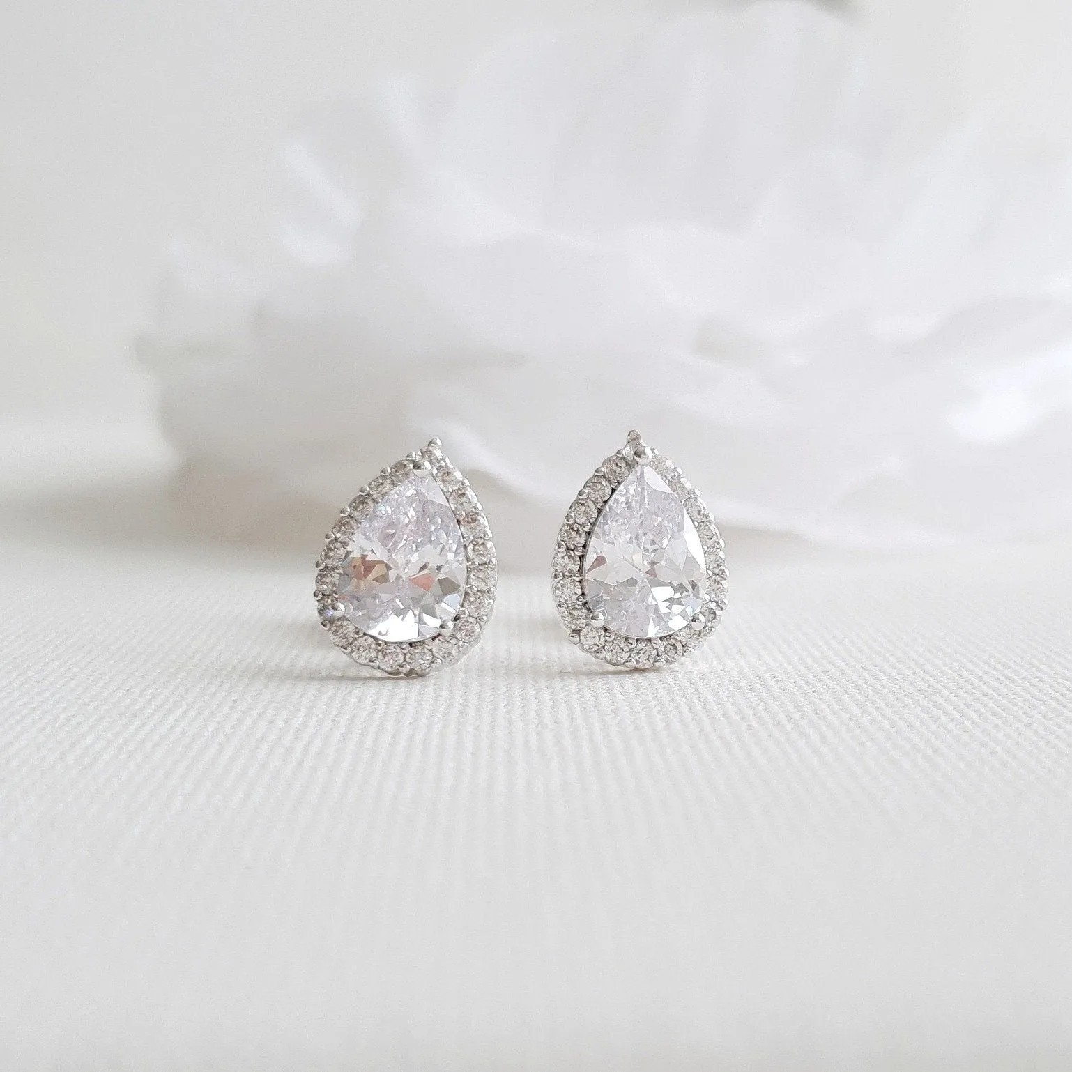 Gold Teardrop Stud Earrings- Emma