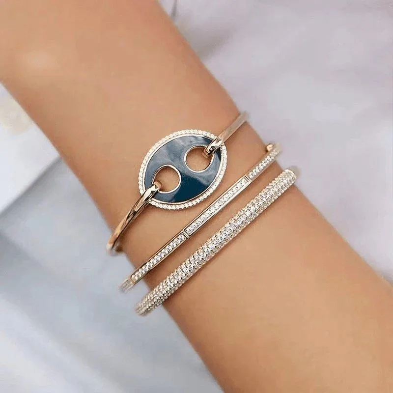 Gorgeous Three Layered Diamond Bangle