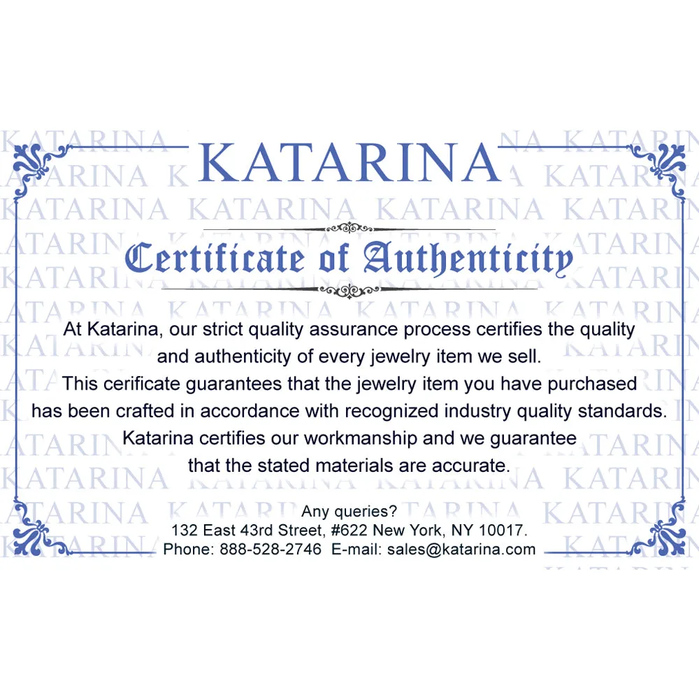 KATARINA Diamond Circle Cluster Earrings and Pendant with Box Chain, Set (1/6 cttw)