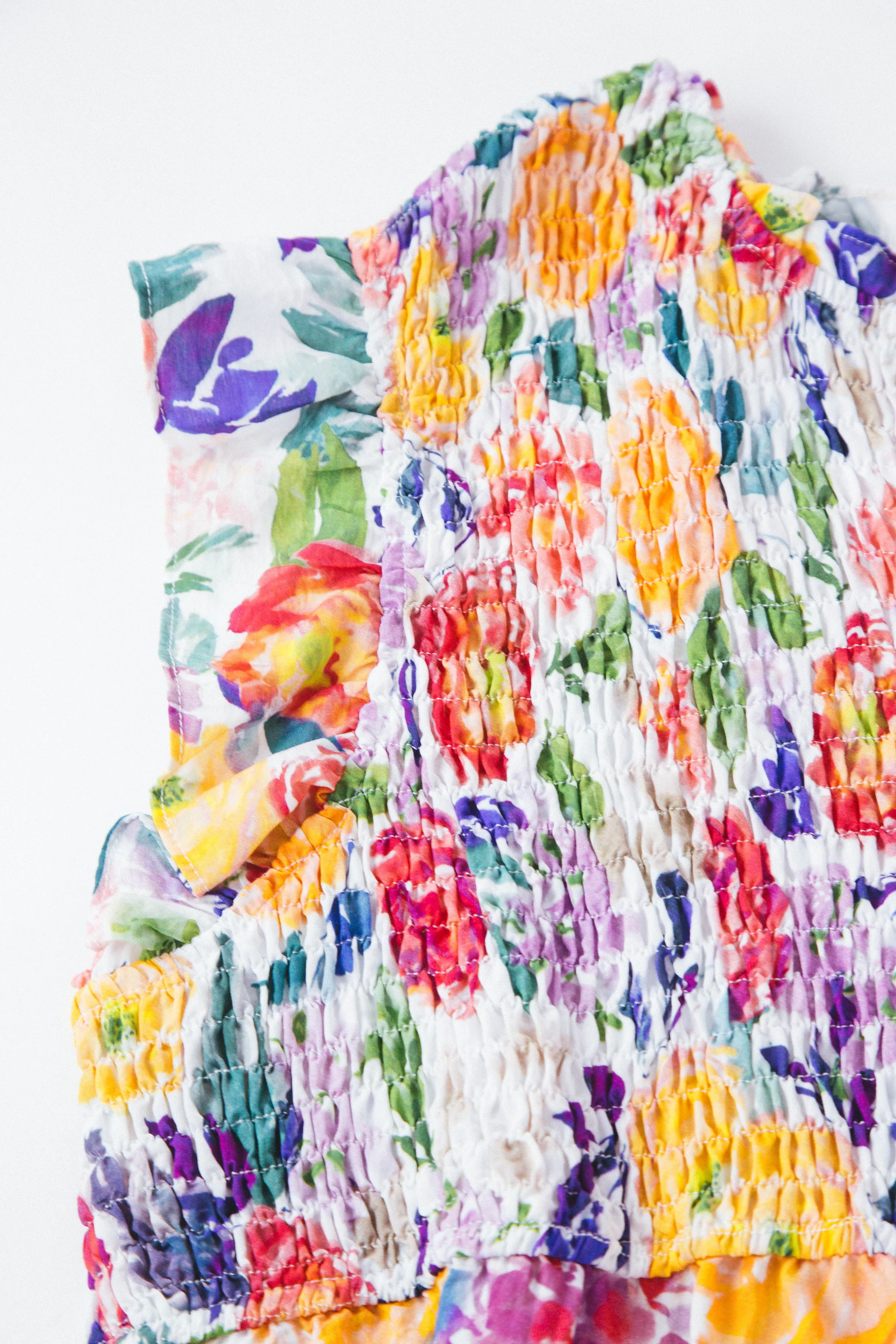 Keira Smocked Tassel Top, Lavender Mix | Plus Size