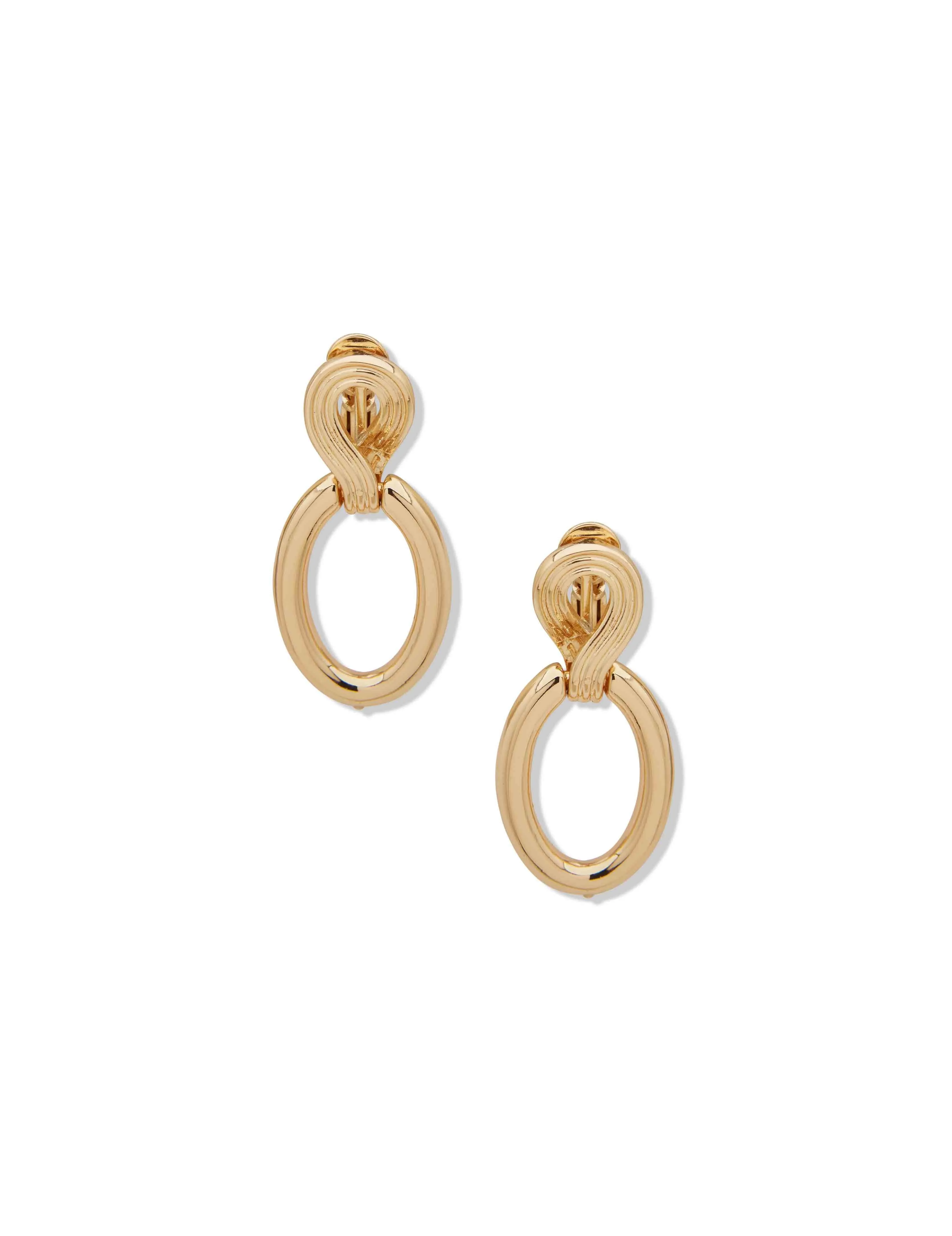 Knot With Drop Clip Earrings