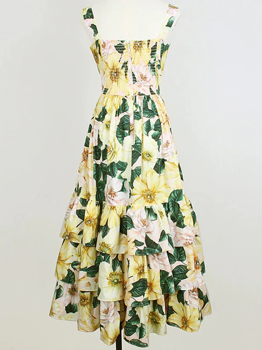 LARETTA Floral Midi Dress