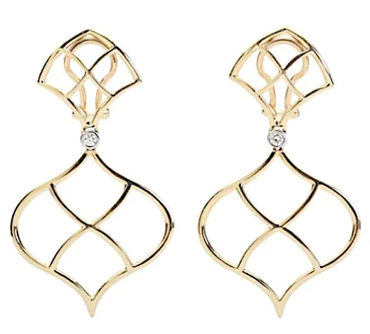 Large GUM DROP™ Earrings with Hot Pink and Deep Blue Topaz and Diamonds