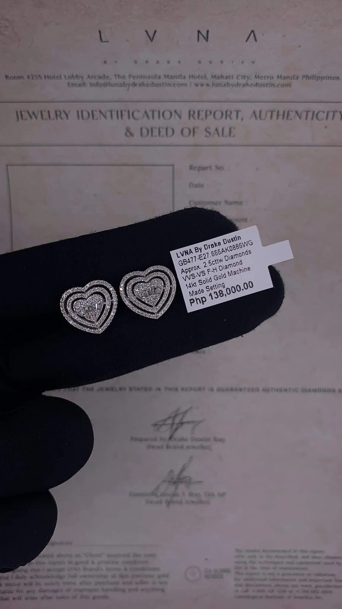 Large Heart Halo Diamond Earrings 14kt