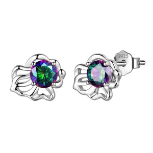 Leo Stud Earrings Women Girls Constellation Jewelry Mystic Topaz Sterling Silver