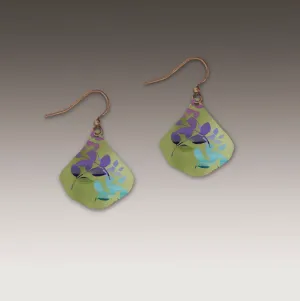Lime Floral Tear Earring