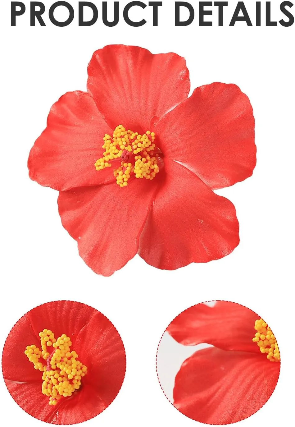 Little Girls Costume Dress with 4inch Hawaiian Red Flower Hair Clip Toddler Red Leaf Dress Halloween Cosplay Outfit