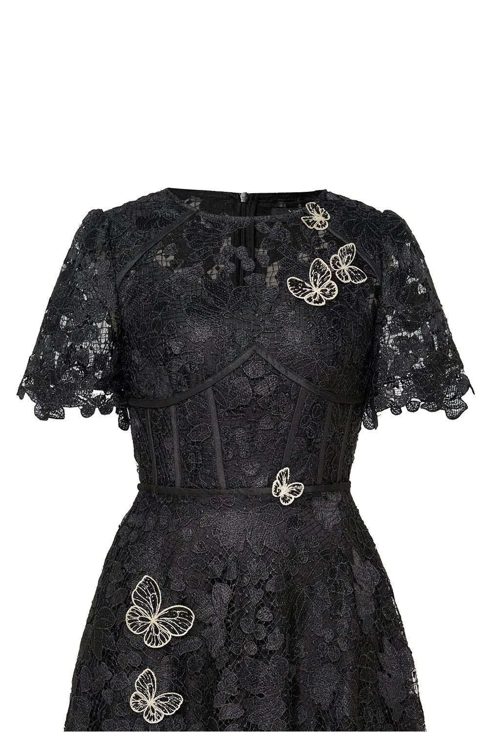 Lorraine A-line Embroidered Lace Midi Dress