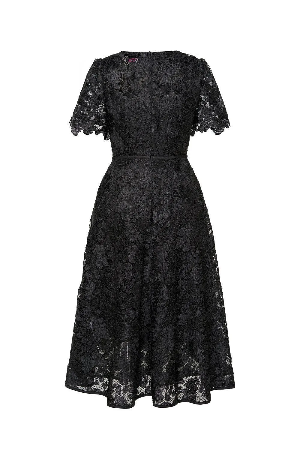 Lorraine A-line Embroidered Lace Midi Dress