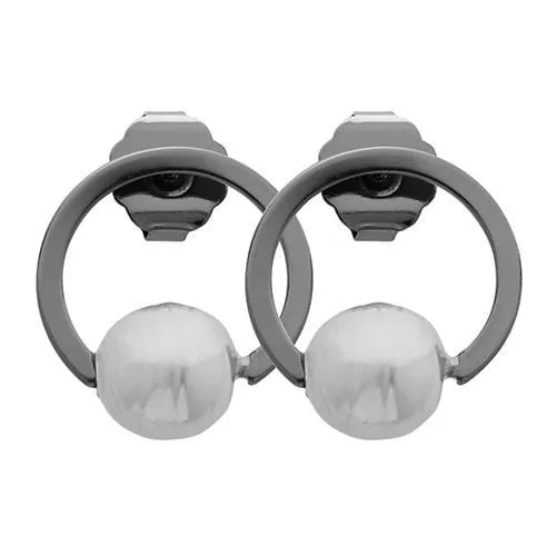 Majorca Pearl Circle Stud Earrings