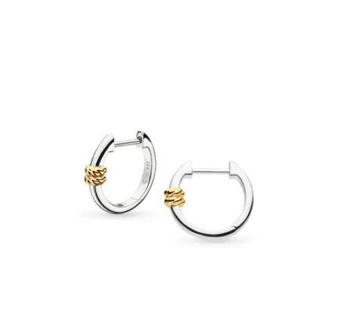 Marina Rope Bar Golden Hinged Hoop Earrings