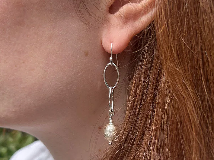 Murano Glass Ellisse Earrings - Burgundy