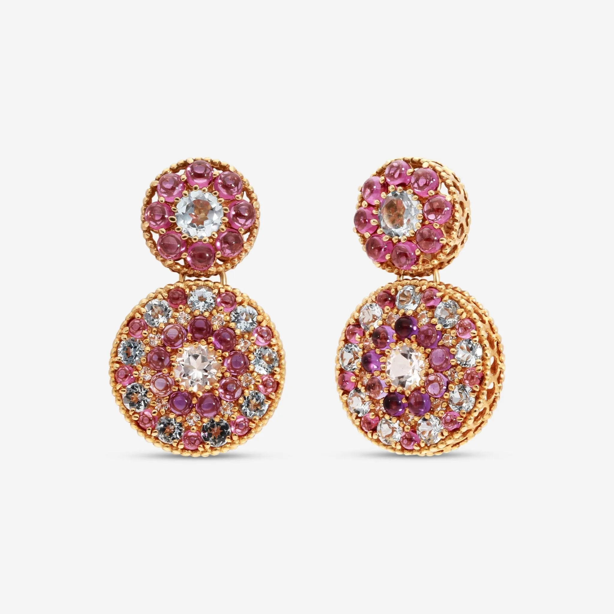 Nanis 18K Yellow Gold Multi-Stone Drop Earrings OA12-560