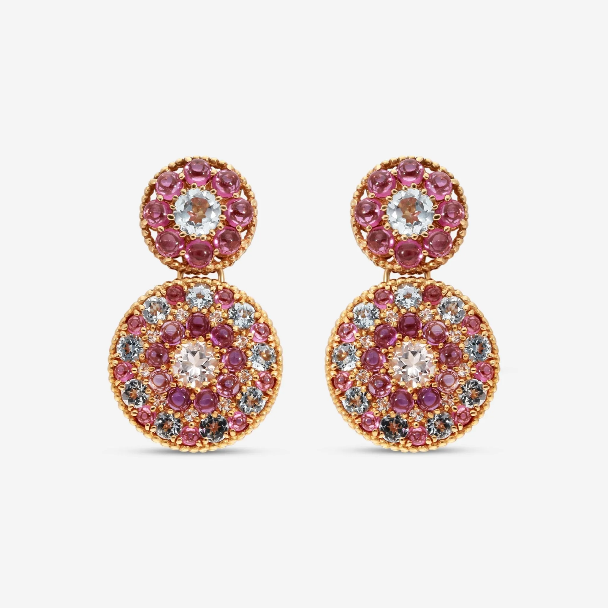 Nanis 18K Yellow Gold Multi-Stone Drop Earrings OA12-560