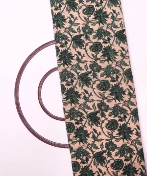 Off-white Block Print Rayon Fabric