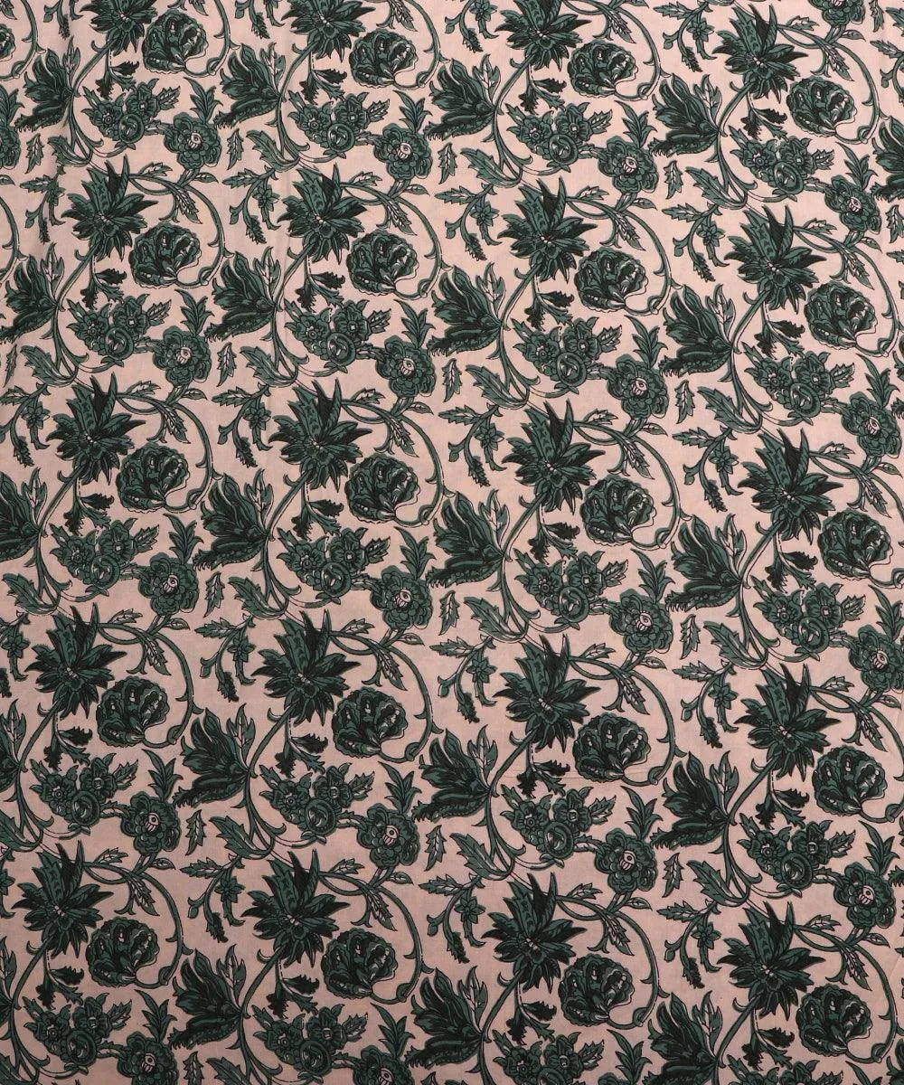 Off-white Block Print Rayon Fabric
