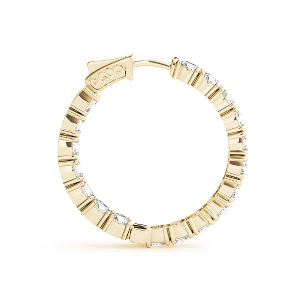 Orielle Lab Grown Diamond Inside Out Hoop Earrings 30MM