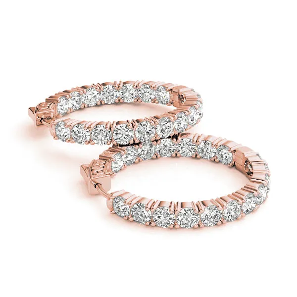 Orielle Lab Grown Diamond Inside Out Hoop Earrings 30MM
