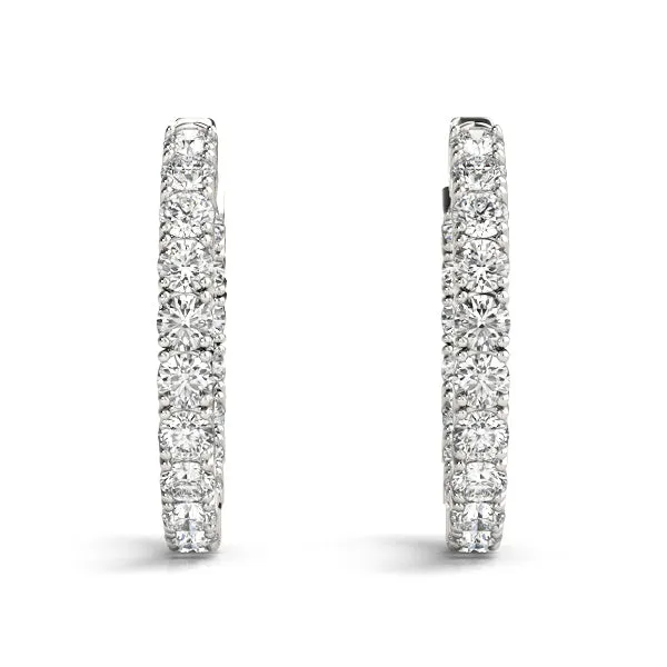 Orielle Lab Grown Diamond Inside Out Hoop Earrings 30MM