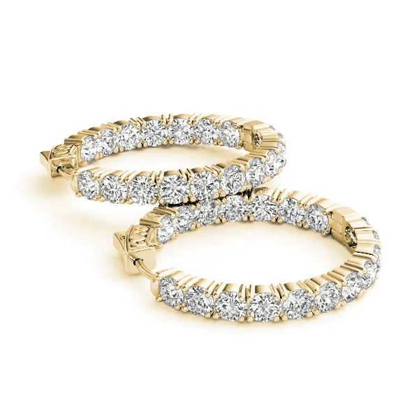 Orielle Lab Grown Diamond Inside Out Hoop Earrings 30MM