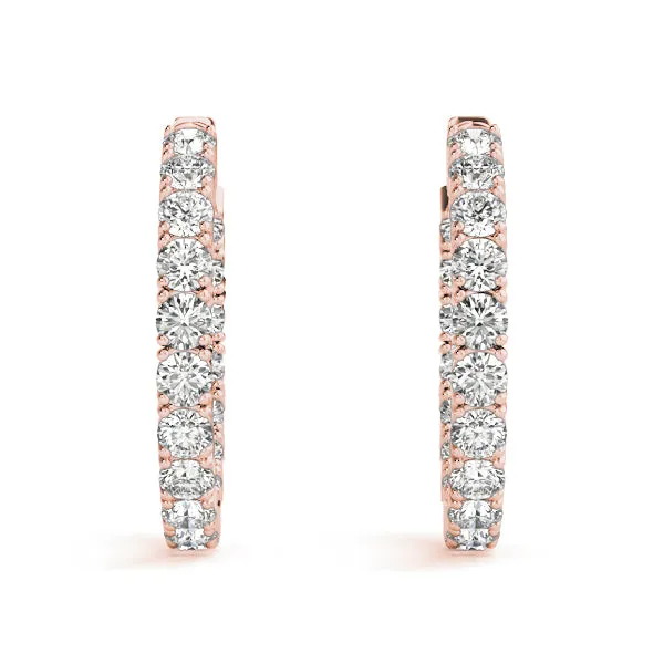 Orielle Lab Grown Diamond Inside Out Hoop Earrings 30MM