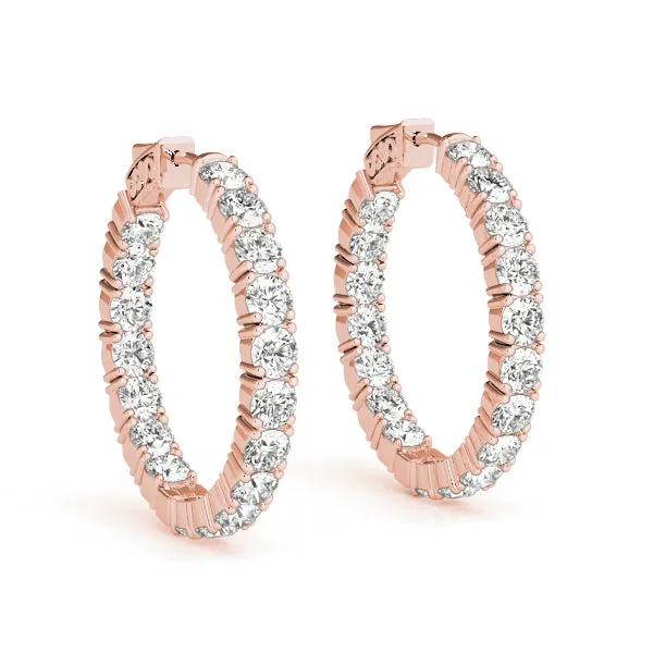Orielle Lab Grown Diamond Inside Out Hoop Earrings 30MM