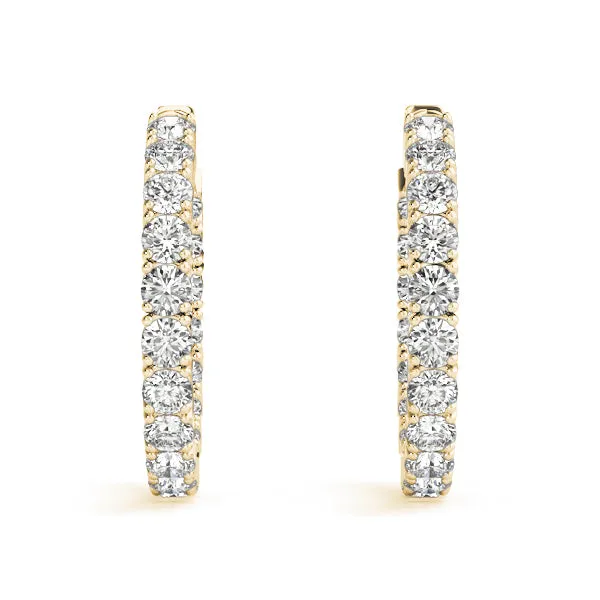 Orielle Lab Grown Diamond Inside Out Hoop Earrings 30MM