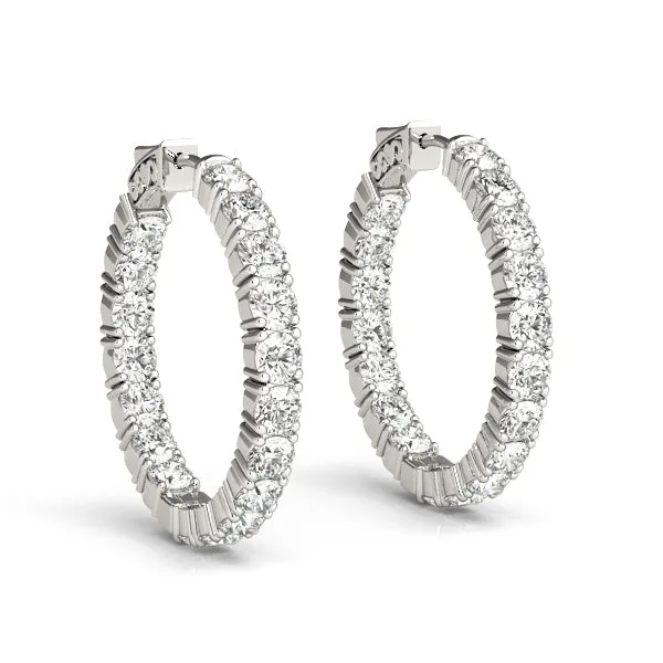 Orielle Lab Grown Diamond Inside Out Hoop Earrings 30MM